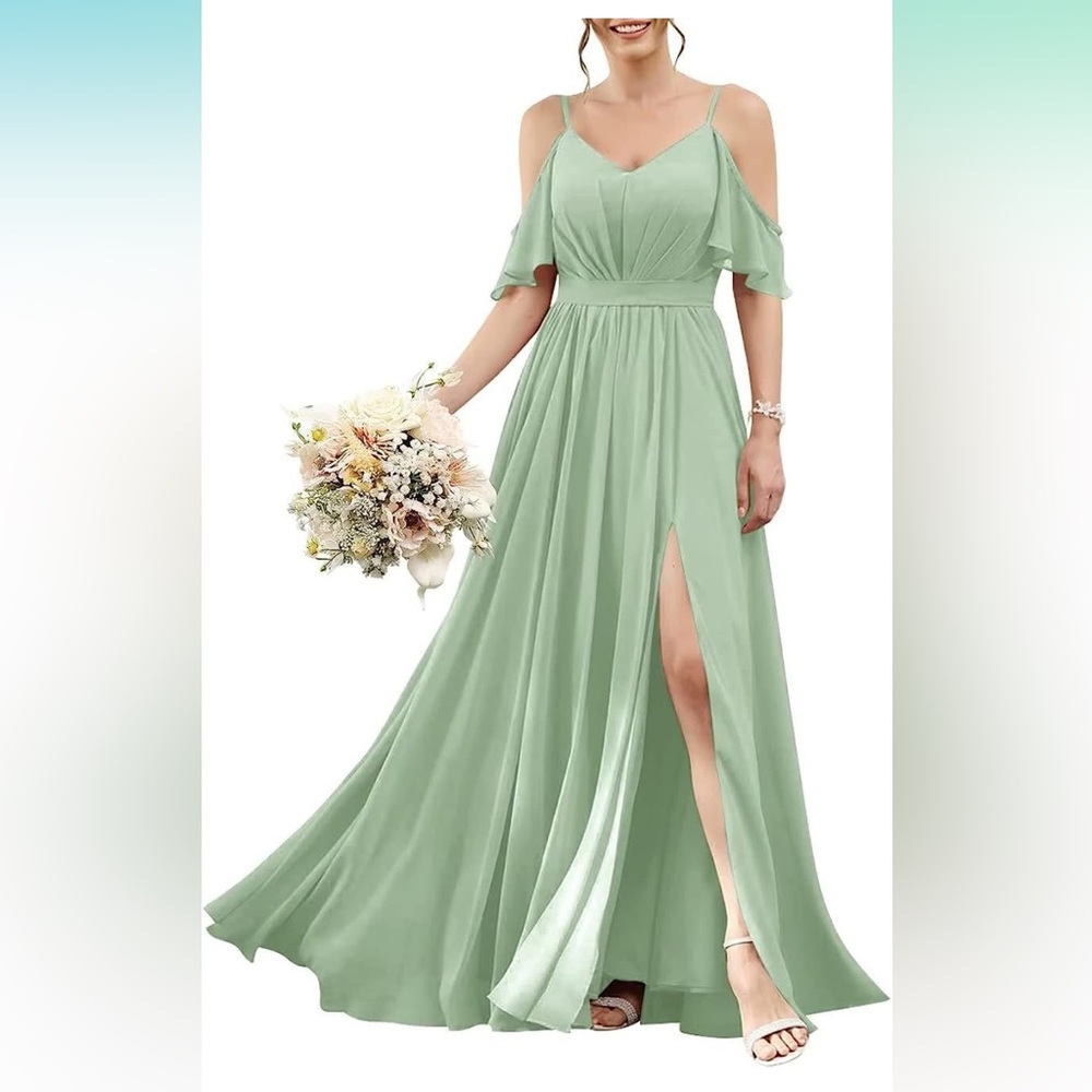 Off Shoulder Chiffon Bridesmaid Dress